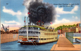 MIssouri Steam Boat Passing Through Locks Near St Louis 1954 - St Louis – Missouri