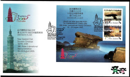 New Zealand 2005 TAIPEI 18th Asian Exhibition Kaikoura Whale Minisheet FDC  - FDC