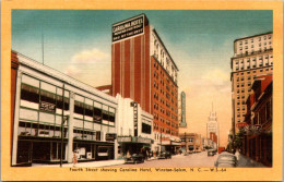 North Carolina Winston Salem Fourth Street Showing Carolina Hotel  - Winston Salem