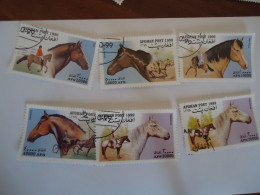 AFGHANISTAN USED  STAMPS 6 HORSES - Chevaux
