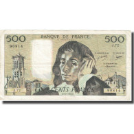 France, 500 Francs, Pascal, 1977, 1977-02-03, TB, Fayette:71.16, KM:156d - 500 F 1968-1993 ''Pascal''