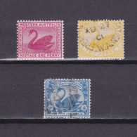 WESTERN AUSTRALIA 1898, SG# 112-114, Wmk W Crown A, Swan, Part Set, MH/Used - Usados