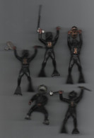 Lot  5 Figurines  Plastique Noir  Plongeurs Armés - Militaires