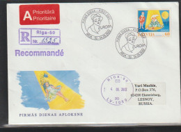 Lettonie. Latvia .2002 FDC.Europa Lettre Pour La Russie. - 2000