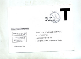 Enveloppe Reponse T Drire Cachet Challerange - Kaarten/Brieven Antwoorden T