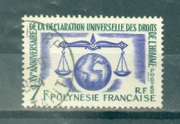 POLYNESIE - N°25 Oblitéré. 15° Anniversaire De La Déclaration Universelle Des Droits De L'Homme. - Gebruikt