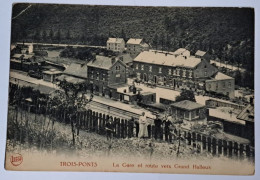 @J@  -  TROIS-PONTS  -   La Gare Et Route Vers Grand Halleux   -  Zie / Voir Scan's - Trois-Ponts