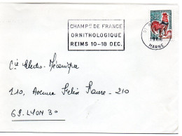 MARNE Dépt N° 51 = REIMS Ppal  1966 = FLAMME Thème OISEAU = SECAP' CHAMPat FRANCE ORNITHOLOGIQUE' - Mechanical Postmarks (Advertisement)