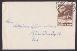 Island 50 AUR Hekla 1947 Lettre Cover Vulkan Minibrief - Brieven En Documenten