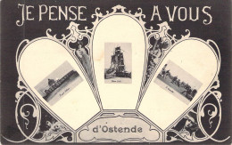 BELGIQUE - OSTENDE - Je Pense à Vous D'Ostende - Multi Vues - Edit Préaux & Dricot - Carte Postale Ancienne - Oostende