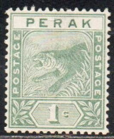 MALAYA PERAK MALESIA 1892 1895 TIGER  1c MH - Perak