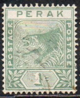 MALAYA PERAK MALESIA 1892 1895 TIGER 1c USED USATO OBLITERE' - Perak