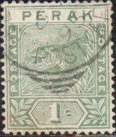 MALAYA PERAK MALESIA 1892 1895 TIGER 1c USED USATO OBLITERE' - Perak