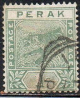 MALAYA PERAK MALESIA 1892 1895 TIGER  1c USED OBLITERE' USATO - Perak