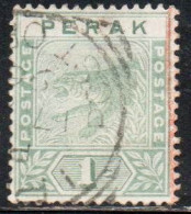 MALAYA PERAK MALESIA 1892 1895 TIGER 1c USED USATO OBLITERE' - Perak