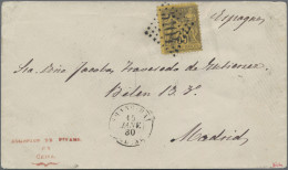 China: 1880 (Jan 15) Envelope To Madrid, With Red "DELEGACION DE ESPAÑA/EN/CHINA - 1912-1949 Republic