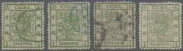 China: 1878, Large Dragon Thin Paper 1 Ca. Green Used (3) Resp. 1883 Thick Paper - Otros & Sin Clasificación