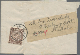 China: 1901, Coiling Dragon 1/2 C. Tied "TIENTSIN 9 NOV 01" To Wrapper To V. Dob - 1912-1949 Republic