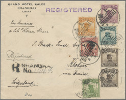 China: 1919 Printed "Grand Hotel Kalee" Envelope Sent Registered From Shanghai T - Covers & Documents