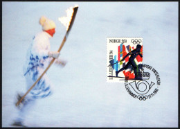 NORWAY LILLEHAMMER 1993 - OLYMPIC WINTER GAMES LILLEHAMMER '94 - TORCH RELAY - MAXICARD - G - Inverno1994: Lillehammer