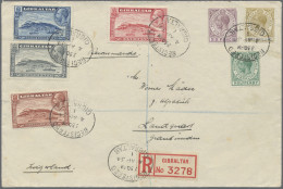 Gibraltar: 1934, Registered Cover With The Complete Set Of The 1931 "View Of Gib - Gibraltar