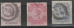 536 Gran Bretagna  1883-84 - Effige Della Regina Vittoria Alti Valori N. 86/88. - Used Stamps