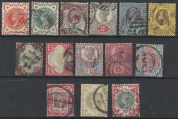 537 Gran Bretagna  1883-84 - Effige Della Regina Vittoria, 50° Anniversario Del Regno N. 91/104. Cert. Biondi. - Used Stamps