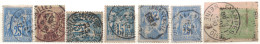 SAGE - SEINE ET OISE - ENSEMBLE DE 7 OBLITERATIONS - ANDRESY - VERSAILLES /2c - VERSAILLES PREFECTURE - ST GERMAIN EN LA - 1876-1898 Sage (Type II)