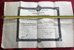 Paris 1923-Médaille D'Honneur Marine:décernée J. Agent Technique Ppl 2é Classe à La Direction-Construction-navale Toulon - Documents