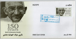 Egypt - 2019 The 150th Anniversary Of The Birth Of Mahatma Gandhi -second Issue - Glossy Printing - Complete Issue - FDC - Brieven En Documenten