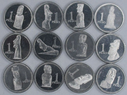 RAPA NUI Chile 2021 Moai Alu Set 12 Coins UNC #bblue - Chili