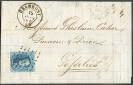 N°15A - Médaillon 20 Centimes Bleu, Obl. LP.155 Sur Lettre De GRAMMONT Le 12 Novembre 1864 Vers Gosselies-  21098 Exp BA - 1863-1864 Médaillons (13/16)