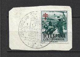 ANDORRA CORREO  SELLO ESPAÑOL CON MATASELLOS DE ANDORRA 25 ANIVERSARIO DEL CORREO EN ANDORRA ( S. L.) - Used Stamps