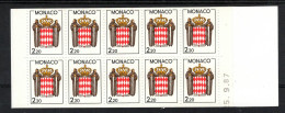 Monaco - Carnet YV 1 N** Armoiries Cote 11,50 Euros - Cuadernillos