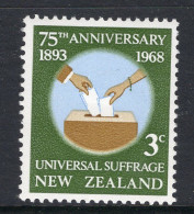 New Zealand 1968 75th Anniversary Of Universal Suffrage In New Zealand HM (SG 890) - Nuovi