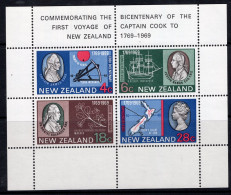 New Zealand 1969 Bicentenary Of Captain Cook's Landing MS MNH (SG MS910) - Nuevos