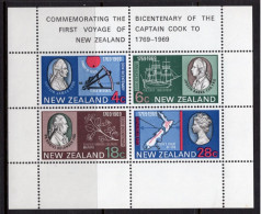 New Zealand 1969 Bicentenary Of Captain Cook's Landing MS HM (SG MS910) - Ongebruikt