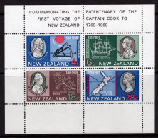 New Zealand 1969 Bicentenary Of Captain Cook's Landing MS HM (SG MS910) - Nuevos