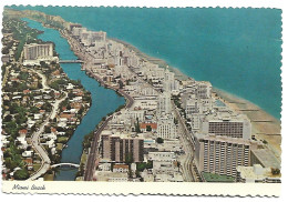 AERIAL VIEW OF HOTELS ALONG THE ATLANTIC OCEAN AND INDIAN CREEK.- MIAMI BEACH, FLORIDA.- MIAMI.- ( U. S. A. ) - Miami Beach