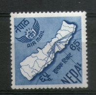 Nepal 1968 Map National Airlines Network Air Mail Stamp Sc C4 MNH # 136 - Népal