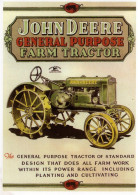 Tracteur  JOHN DEERE General Purpose Farm  - Publicité D'epoque 1930- Centenaire Editions Carte Postale Modern - Traktoren