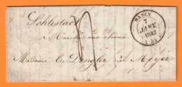 1842 - Grd Cachet NANCY Sur Lettre Pliée Avec Corresp Familiale De 2 P. Vers SCHELESTADT, Schlestadt, Séléstat, Bas Rhin - 1801-1848: Precursors XIX