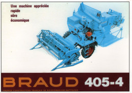 BRAUD 405-4 Moissonneuse-Batteures  - Publicité D'epoque - Centenaire Editions CPM - Tractors