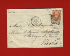 1860 LETTRE De Laroche Le Havre « DELAROCHE & Cie » Pour Delaroche Chez Baronne Oberkampf Paris  V. HISTORIQUE - 1800 – 1899