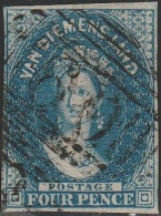 658 Tasmania  1855 - Effige Di Vittoria 4 P. N. 5. SPL - Usados