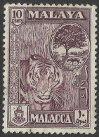 Malacca (Malaysia). 1960-62 Tree Inset. 10c Used SG 55 - Malacca