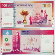 China Banknote Collection，Commemorative Voucher For The 20th Anniversary Of Macau's Return, Anti-counterfeiting Fluoresc - Chine