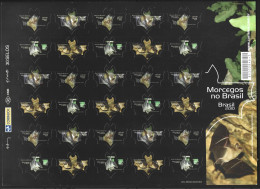 Chiroptera Bats. Fledermäuse. Les Chauves-souris. Complete Sheet With 30 Stamps Of Bats Brazil. Artibeus. Lonchortina. M - Bats