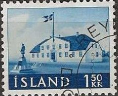 ICELAND 1958 Old Government House - 1k.50 - Blue FU - Usados