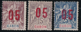 Gabon N°67A,68A,70A - Chiffres Espacés - Neuf * Avec Charnière - Défauts B - Ongebruikt
